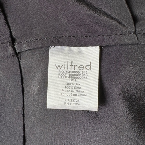 Wilfred Dark Romance Black Asphalt Sleeveless Ruffle Blouse 100% Silk - Small - Picture 14 of 16